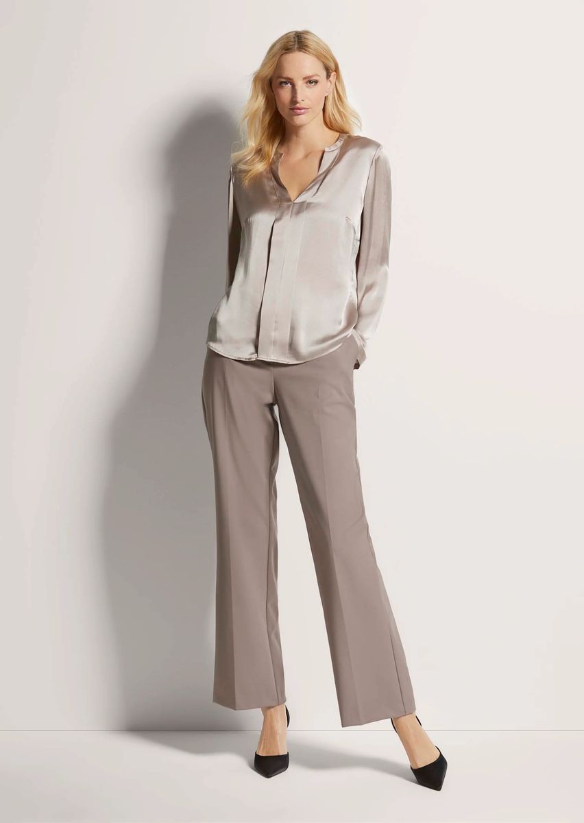 Tunika-Bluse aus reinem Seidensatin
