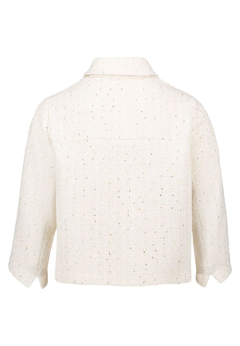 Strukturierte Tweed Jacke mit Schmuckknopf