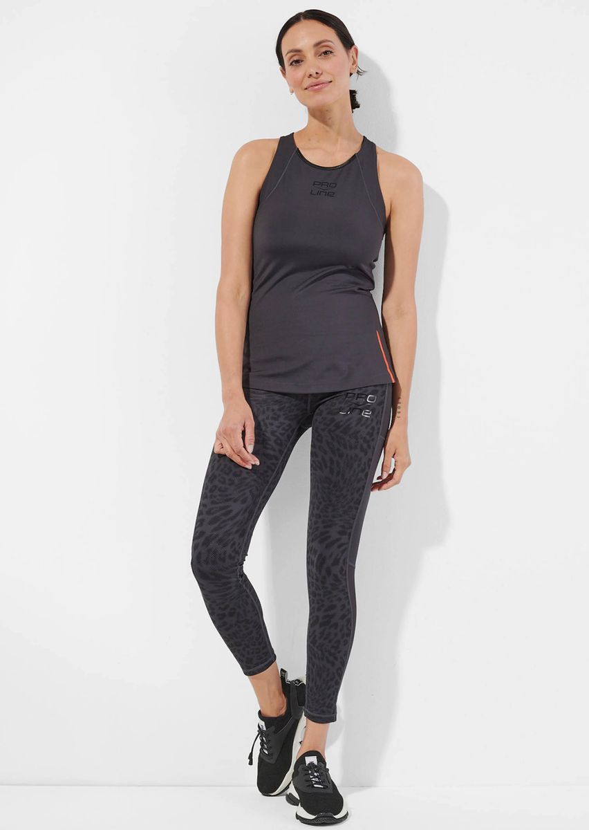 High-Waist Sport-Leggings mit Leomuster