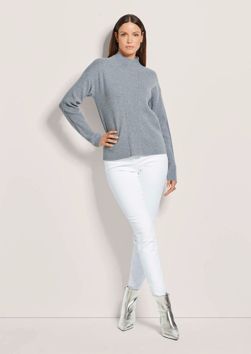 Cashmere-Pullover mit Stehkragen