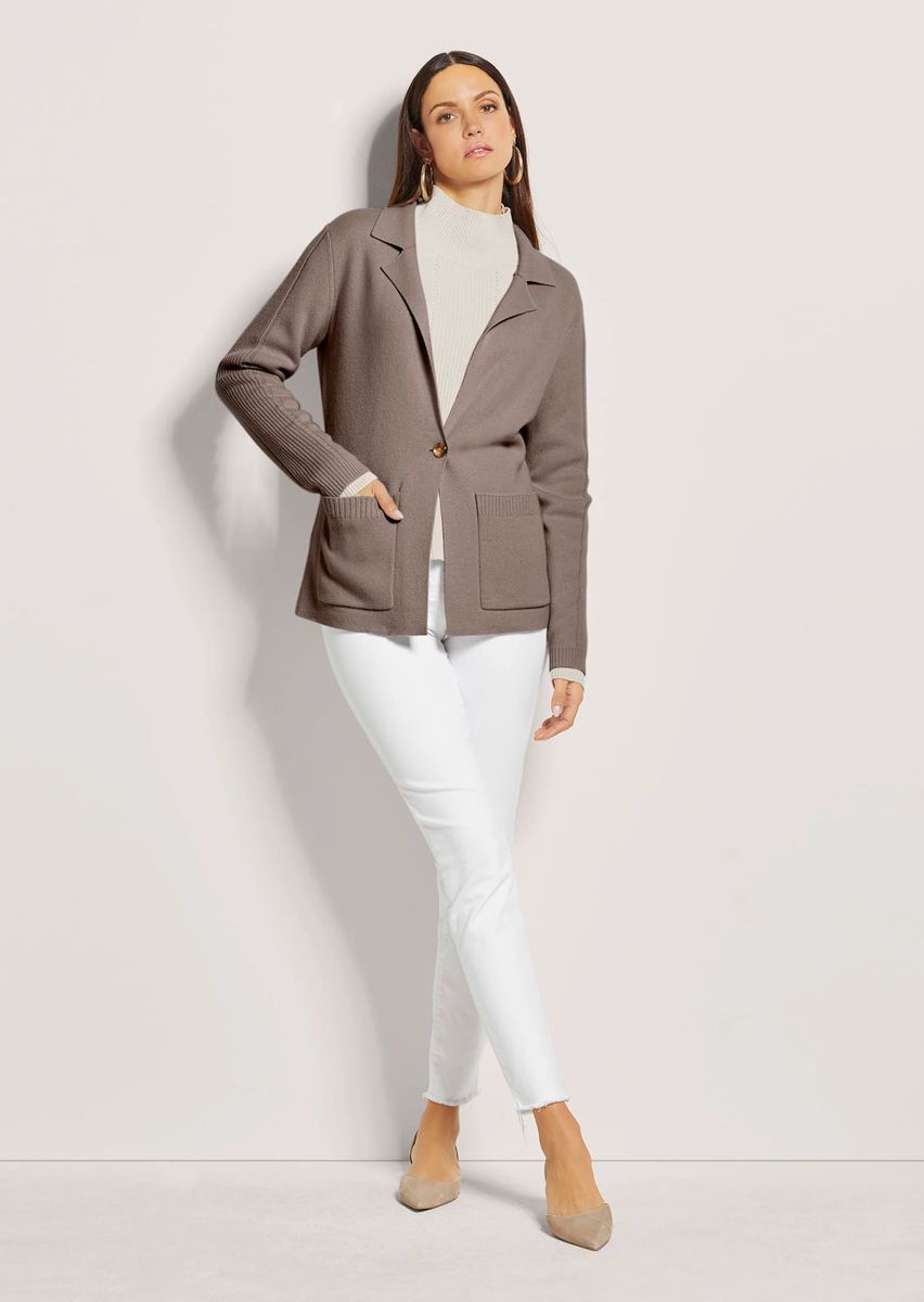Luxuriöser Strickblazer aus Kaschmir-Mix