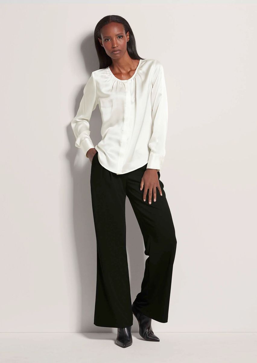 Elegante Seidenbluse mit Fältelung