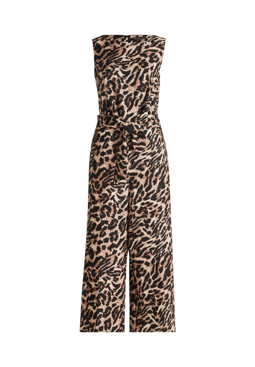 Jumpsuit mit weitem Bein und Animal-Print