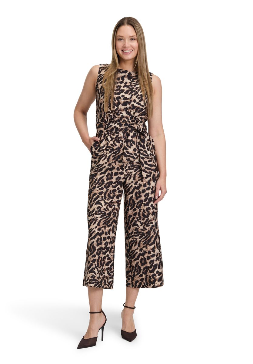 Jumpsuit mit weitem Bein und Animal-Print