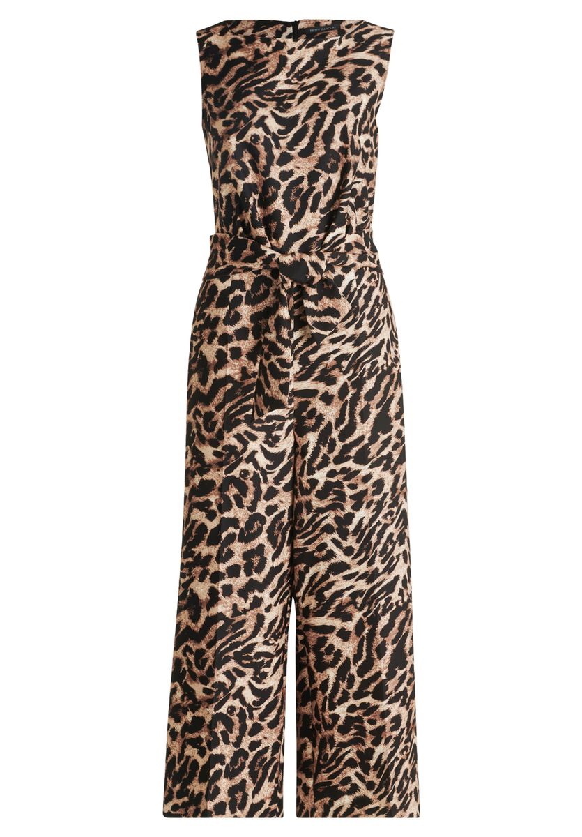 Jumpsuit mit weitem Bein und Animal-Print