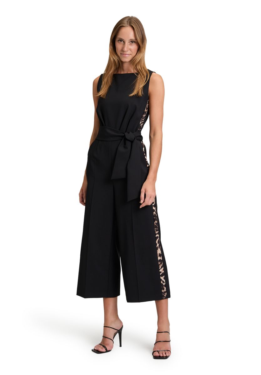 Jumpsuit mit weitem Bein und Animal-Print