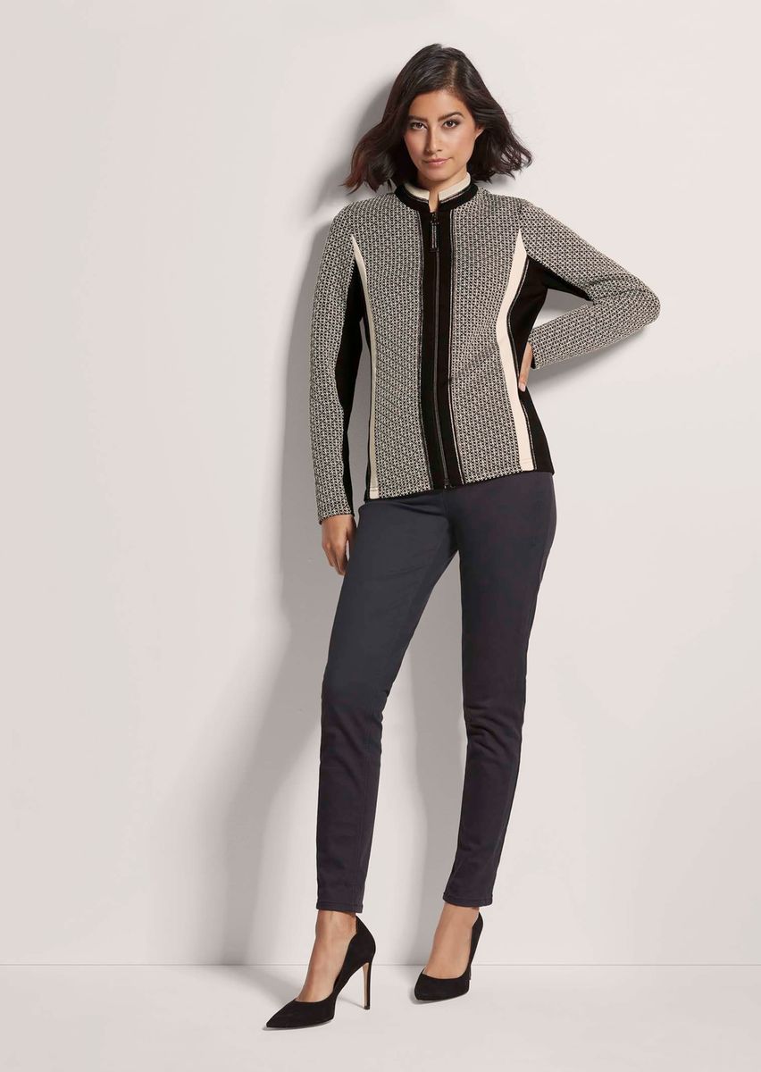 Strukturierter Jersey-Blazer mit Reißverschluss