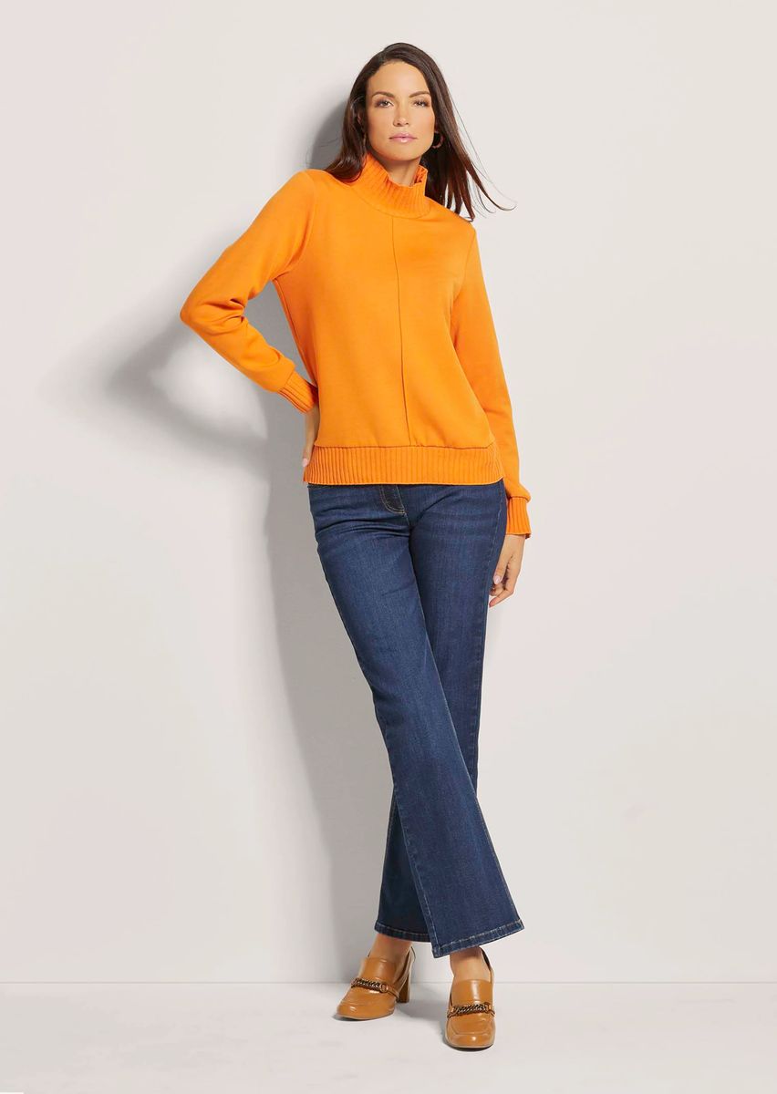 Interlock-Jersey Sweatshirt mit Stehkragen