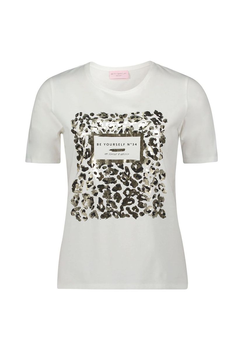 Baumwoll-T-Shirt mit grafischem Leopardenmuster