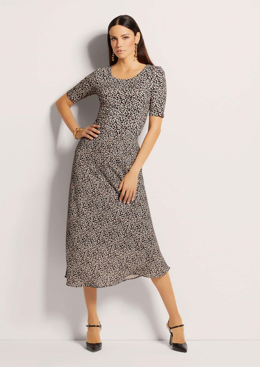 Midi-Rock mit Leoparden-Print