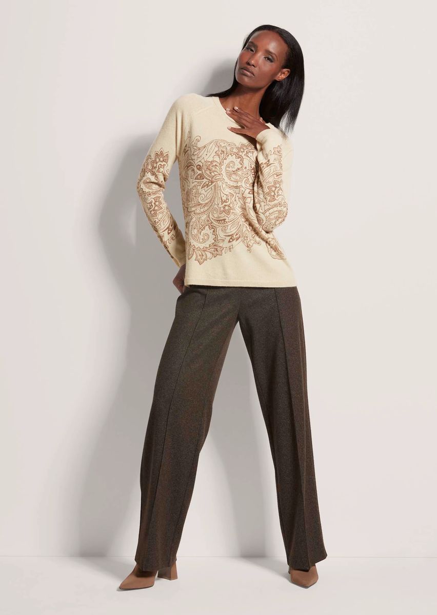 Luxuriöser Kaschmirpullover mit Paisley-Druck