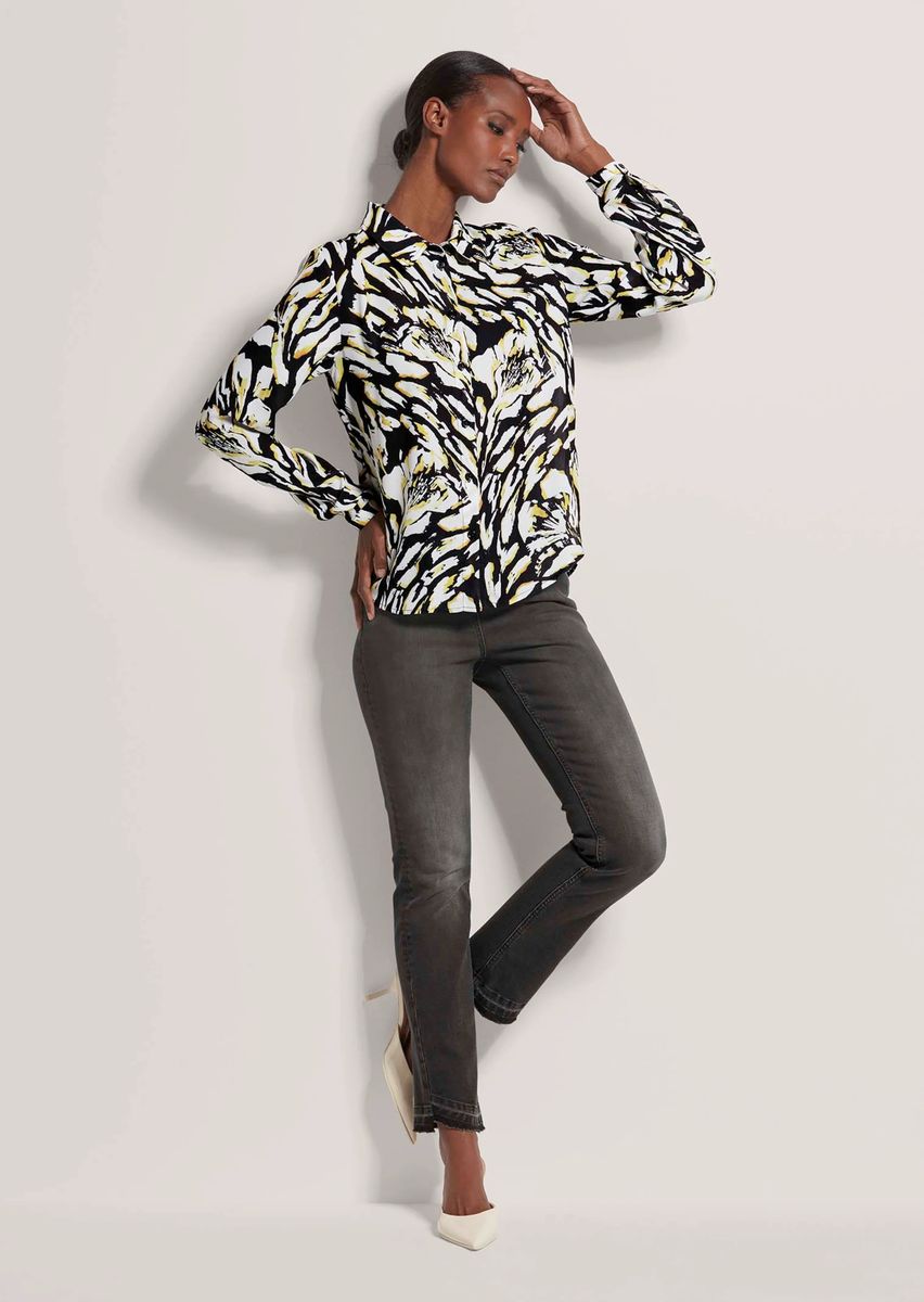 Georgette-Bluse mit abstraktem Print