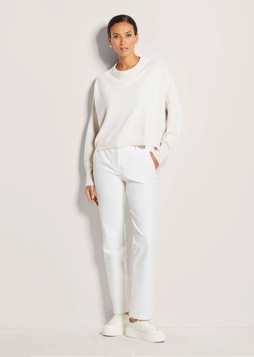 Kurzer Oversize-Pullover mit Kaschmir-Anteil