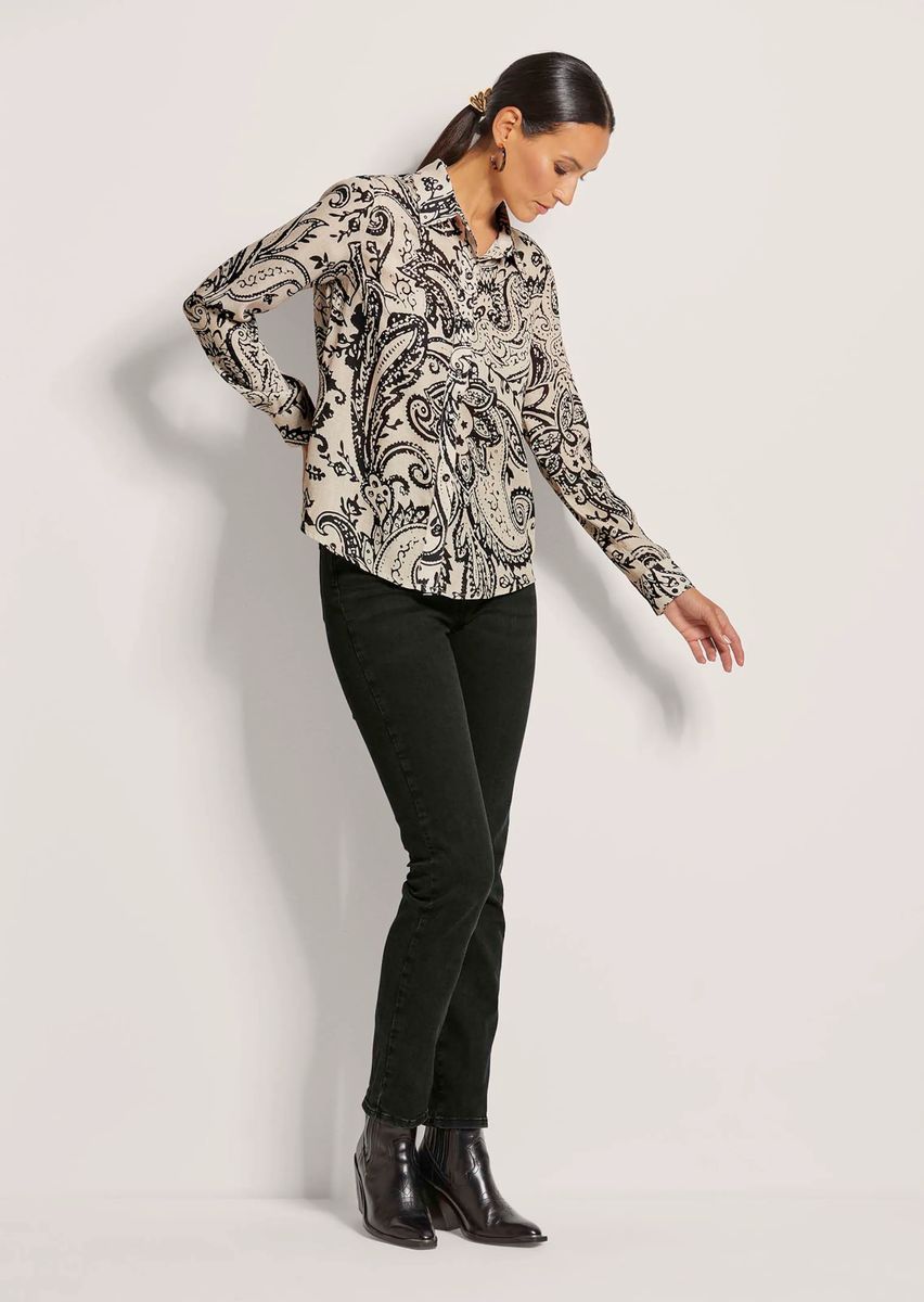 Hemdbluse mit grafischem Paisleymuster