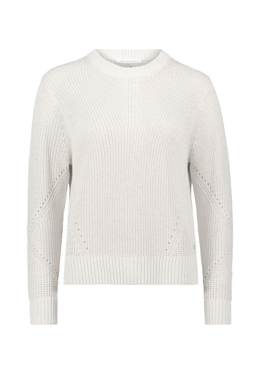 Strukturierter Strickpullover mit Lurexfaden