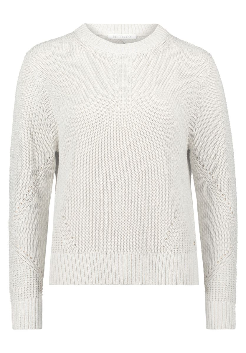 Strukturierter Strickpullover mit Lurexfaden