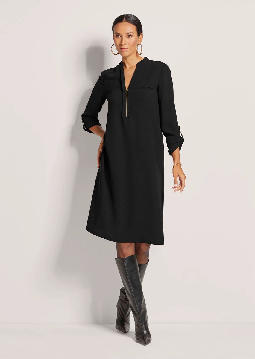 Hängerkleid mit Reißverschluss und Taschen