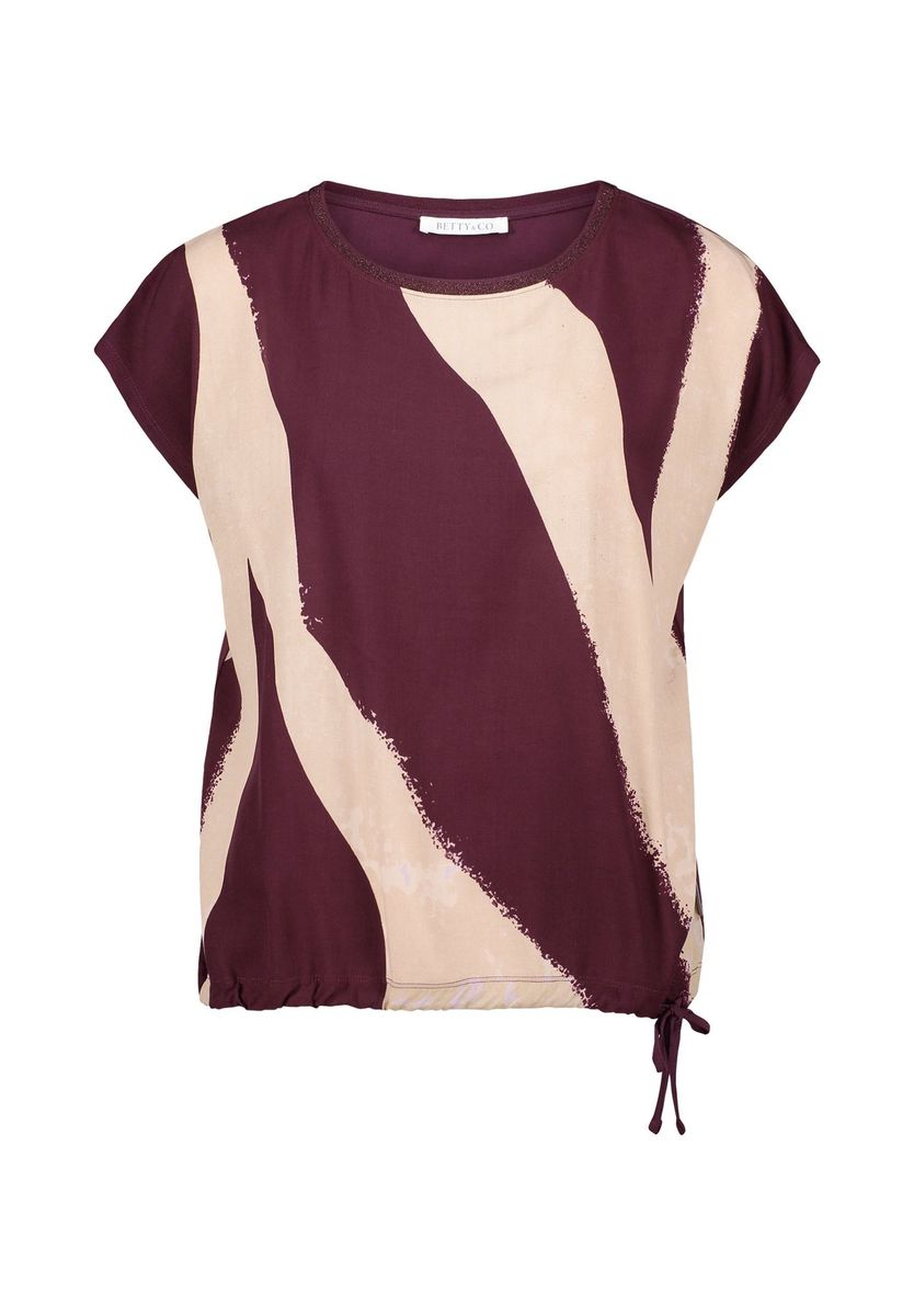 Lässiges T-Shirt mit abstraktem Print und Bindeband