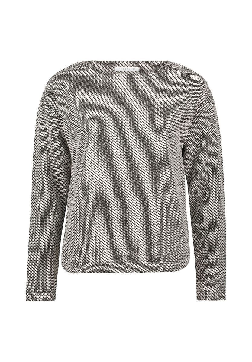Strukturiertes Strick Langarm Freizeit Top