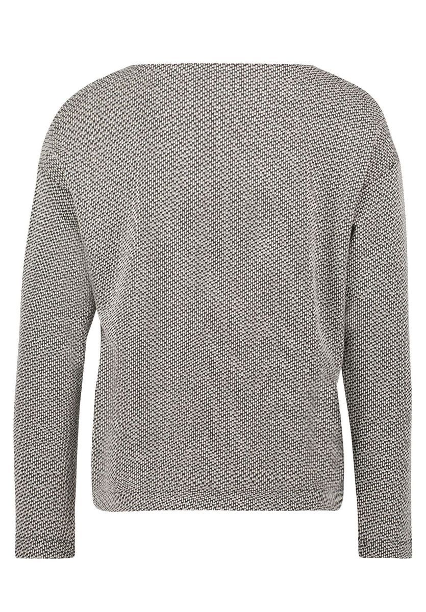 Strukturiertes Strick Langarm Freizeit Top