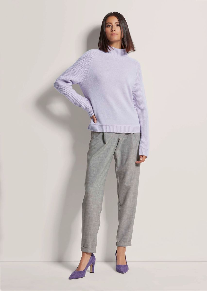 Kaschmir-Mix Stehkragen-Pullover