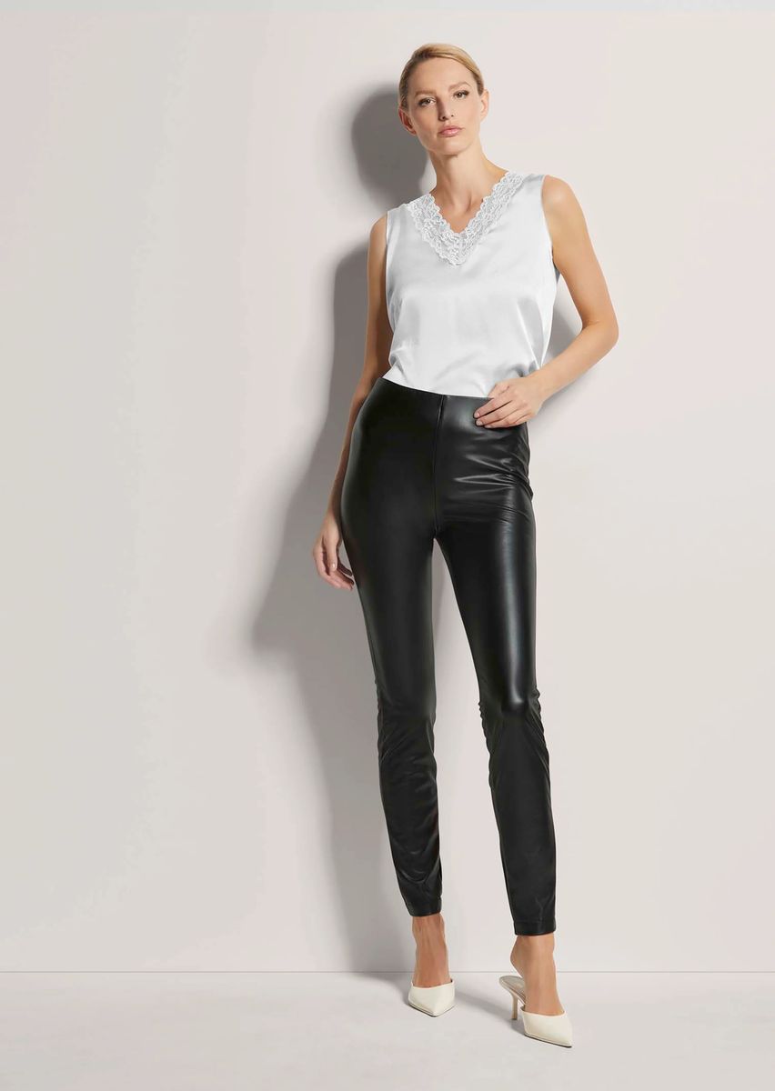 High-Waist Leggings in Leder-Optik