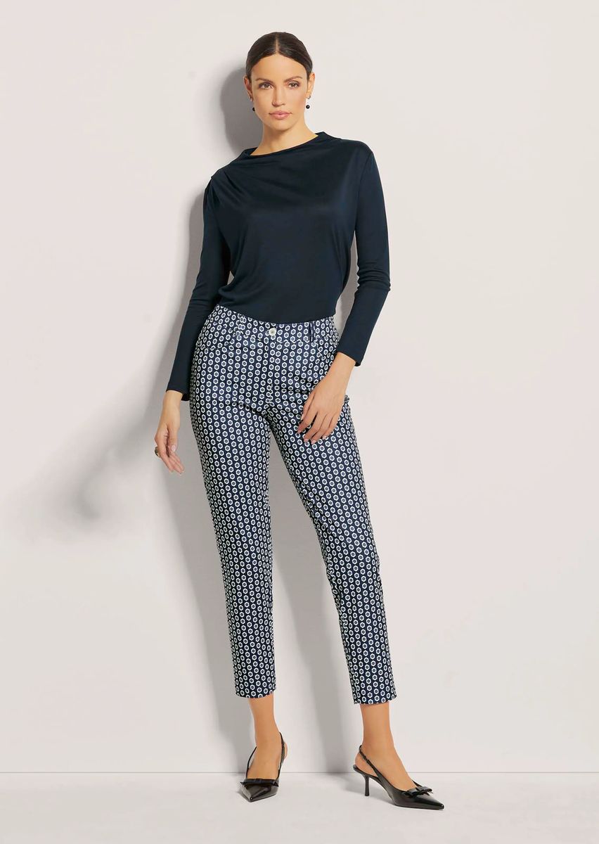 Schmale Five-Pocket-Hose mit Muster