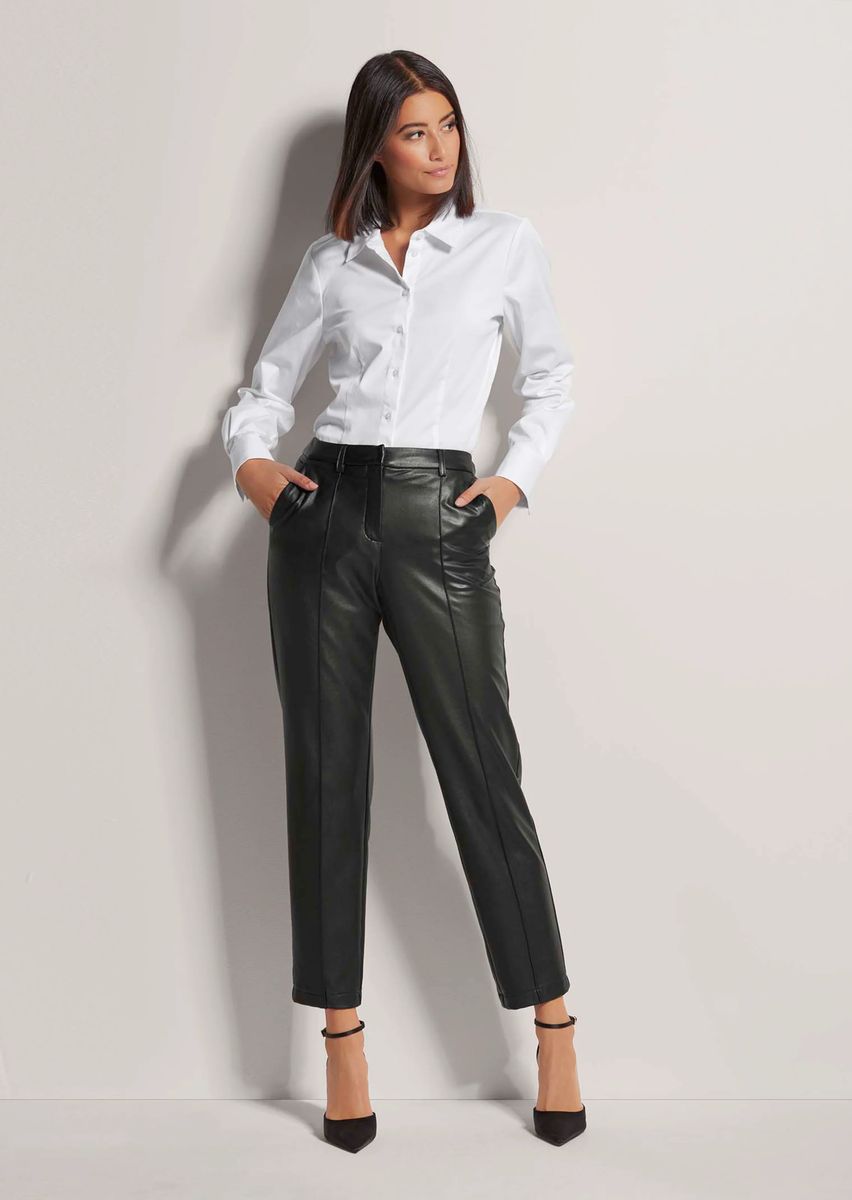 Elegante Kunstlederhose mit Biesen