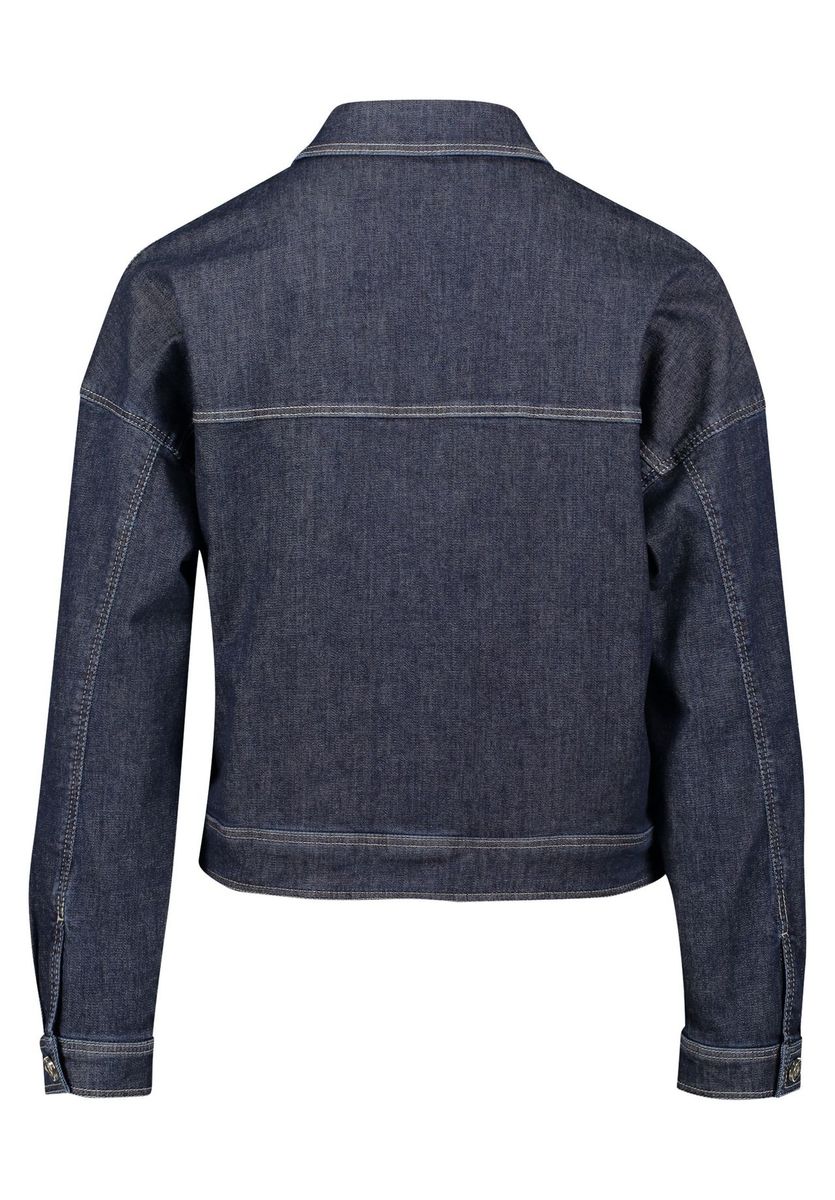 Kurzgeschnittene Jeansjacke in dunkler Waschung