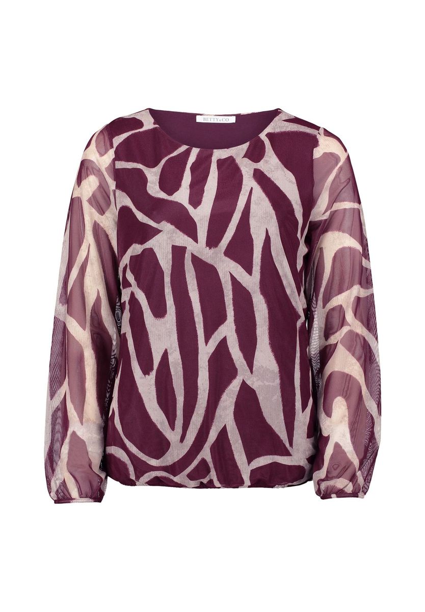 Transparentes Mesh-Top mit abstraktem Print