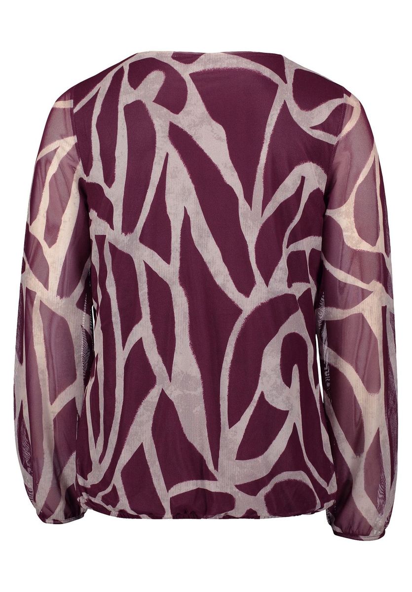 Transparentes Mesh-Top mit abstraktem Print