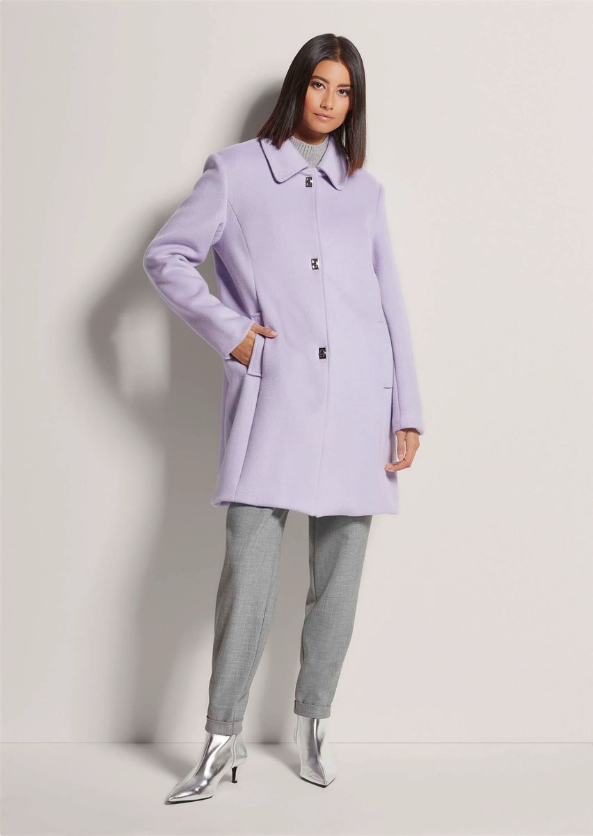 Eleganter einreihiger Wollmantel