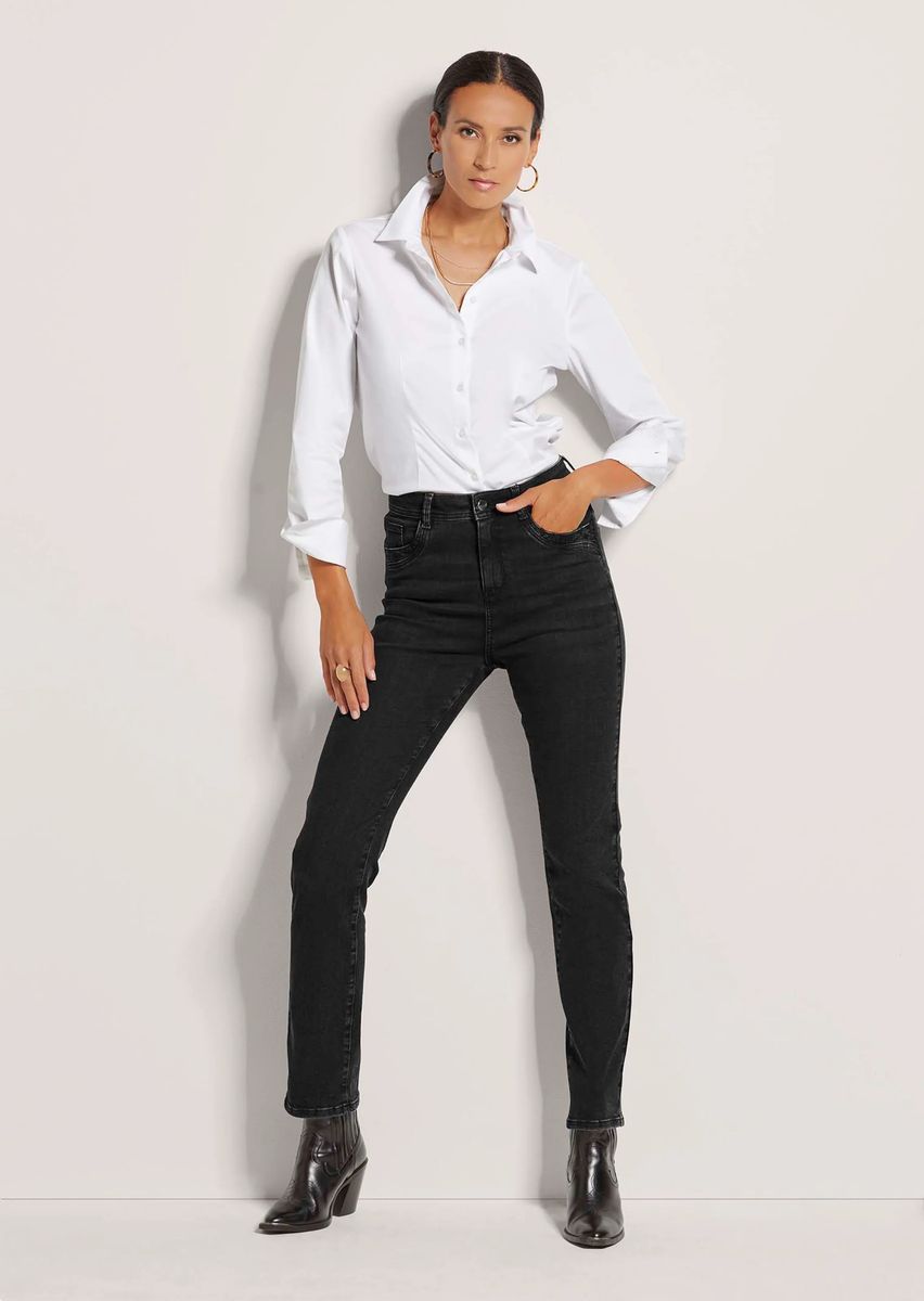Schmal geschnittene High-Waist Five-Pocket-Jeans