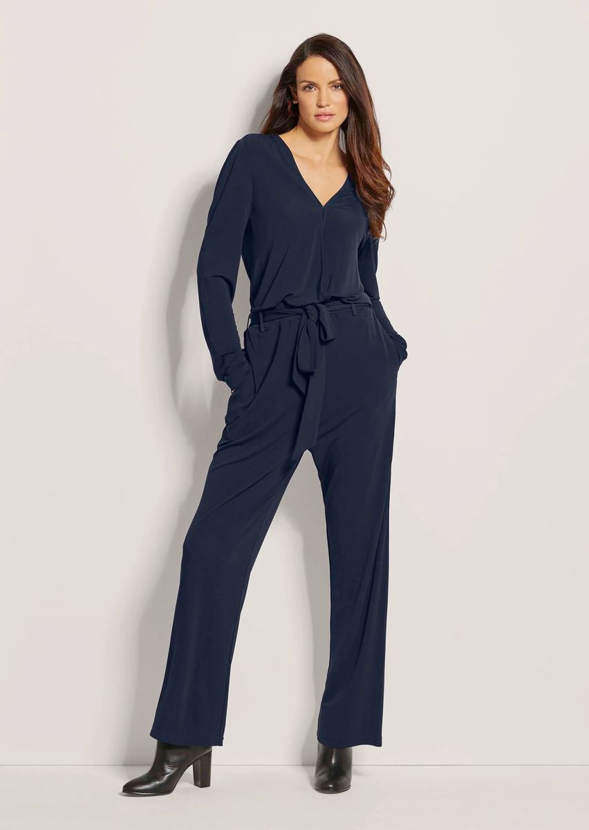 Eleganter Langarm-Overall mit weitem Bein