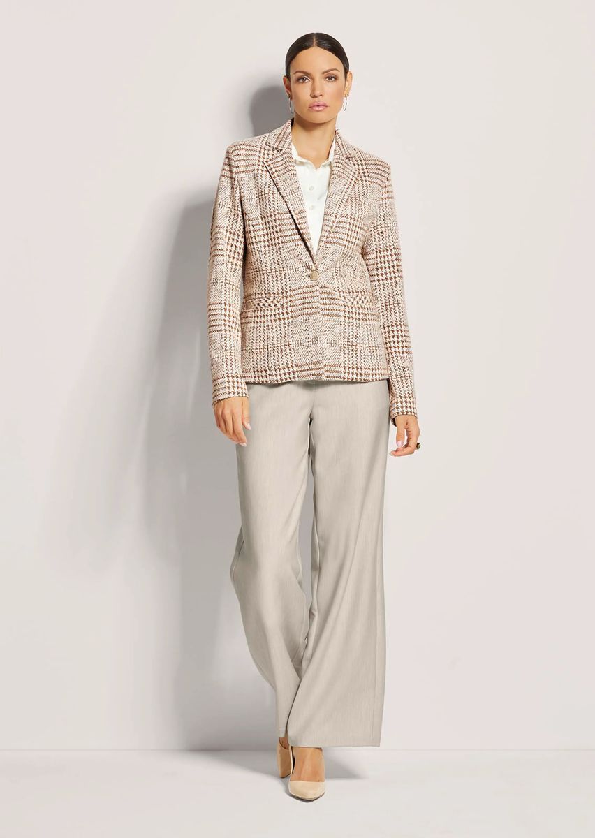 Kurzer Karo-Blazer mit Einknopf-Verschluss