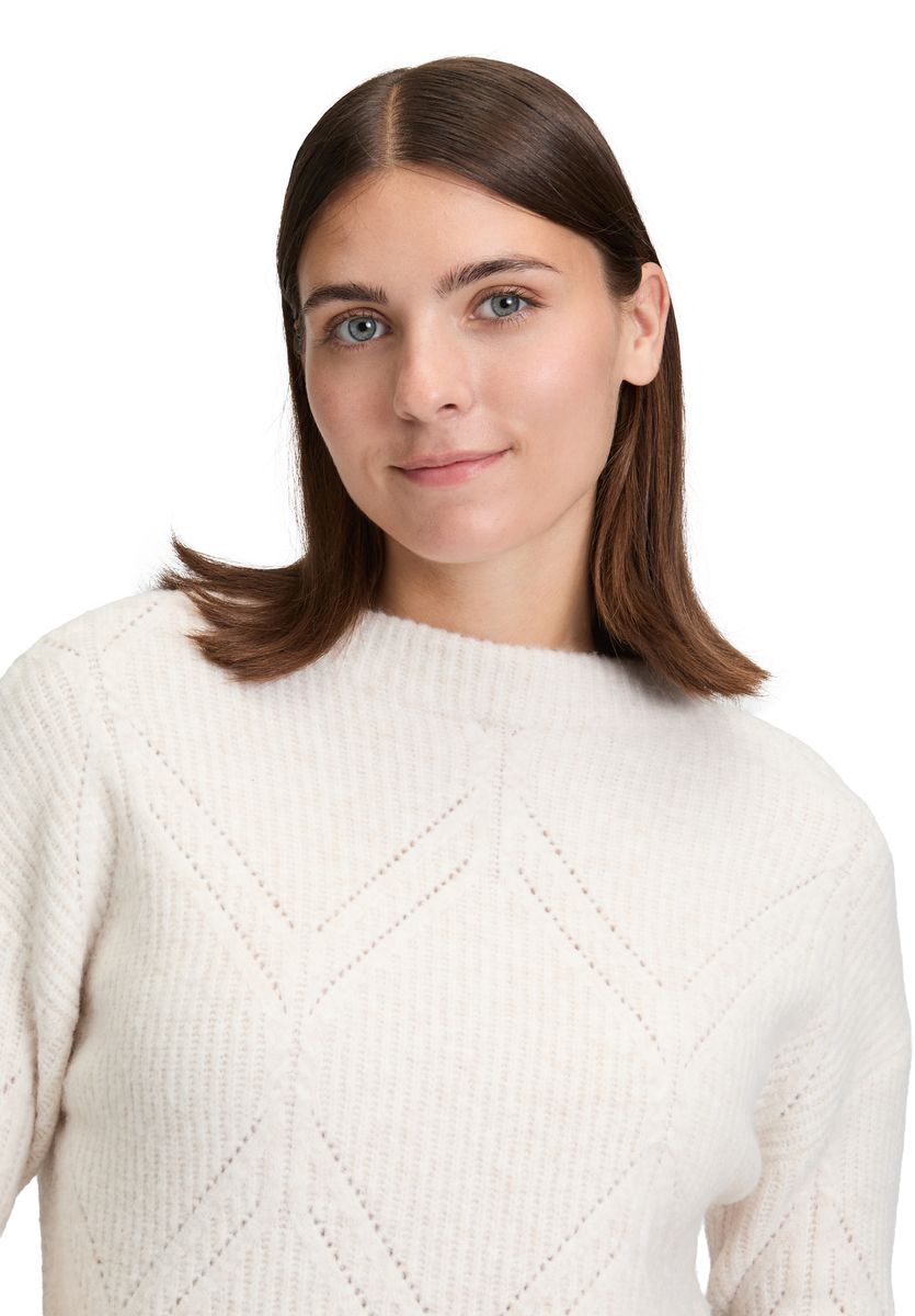 Strukturierter Diamant Strickpullover