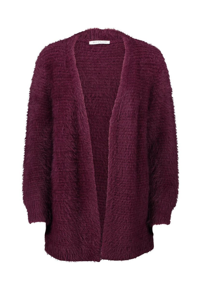 Strickjacke mit offener Vorderseite und Textur