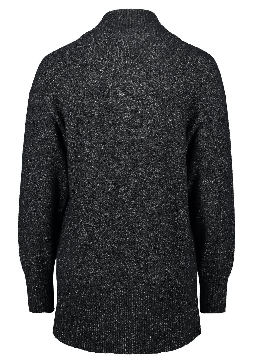 Glitzer Strickpullover mit Stehkragen