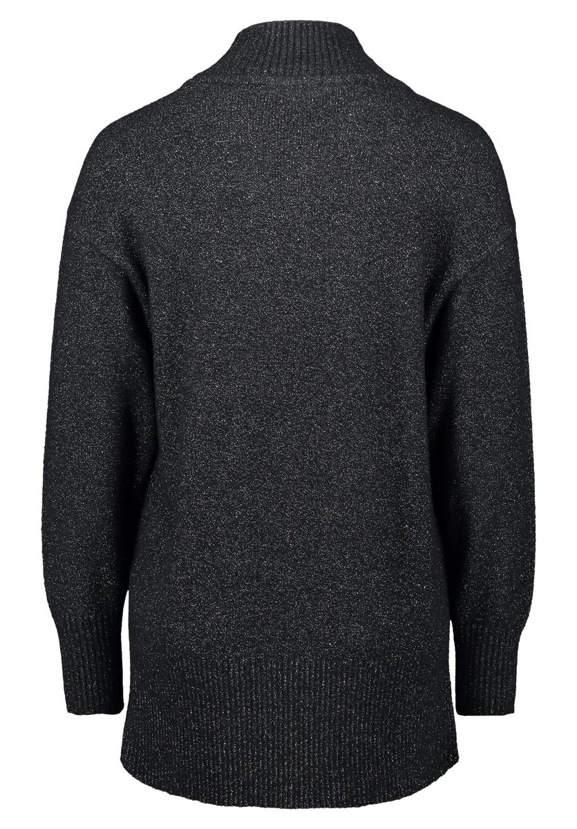 Glitzer Strickpullover mit Stehkragen