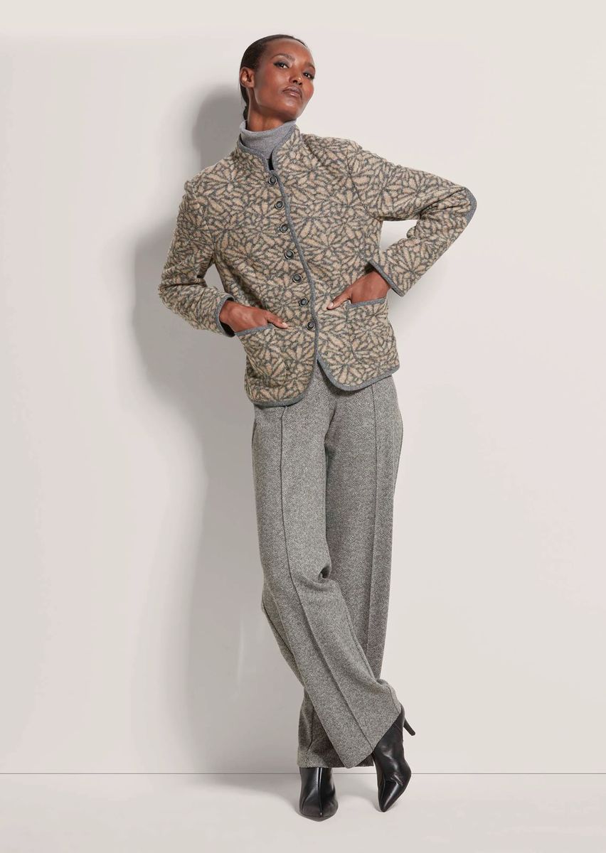 Kurzer gemusterter Wollmix-Blazer