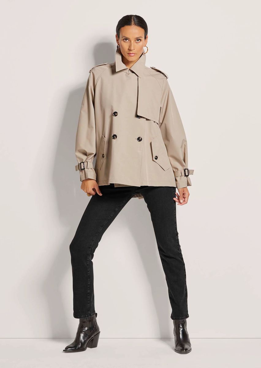 Moderner Oversized Kurz-Trenchcoat
