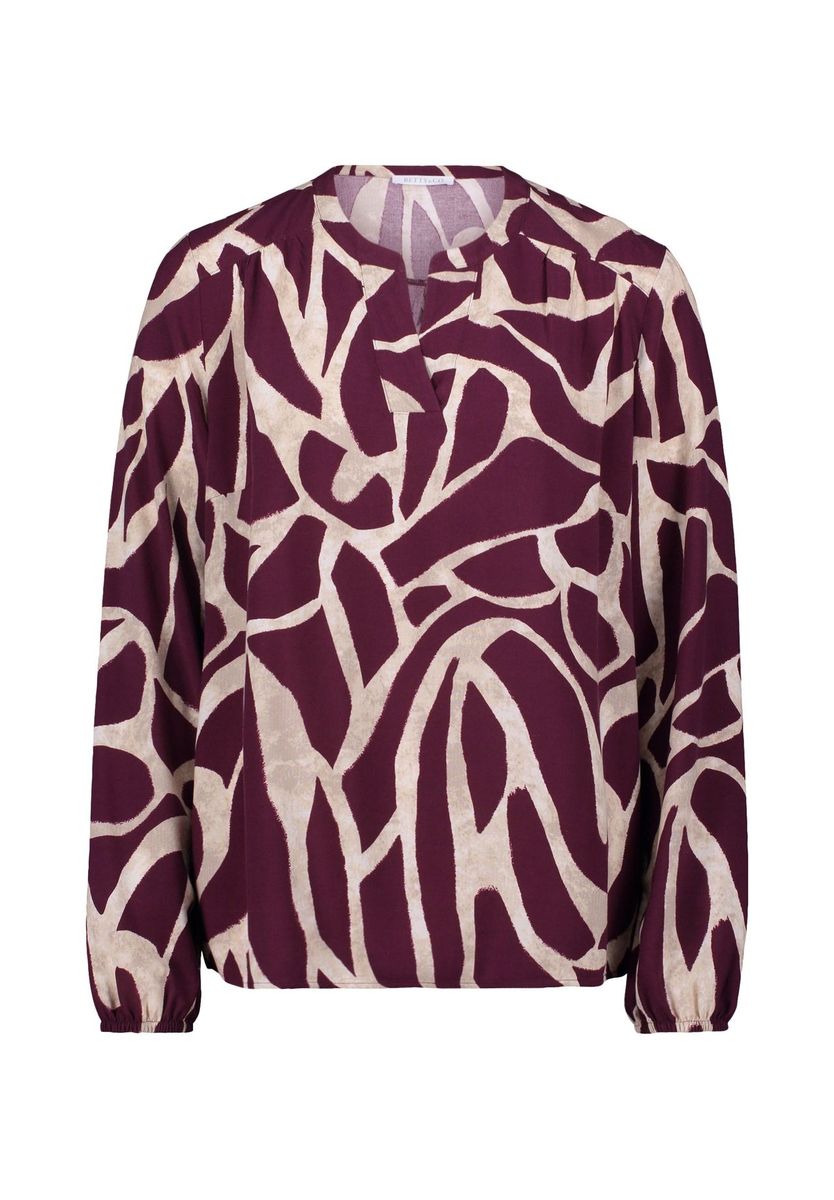 Schlupfbluse mit Grafikprint und Raffung