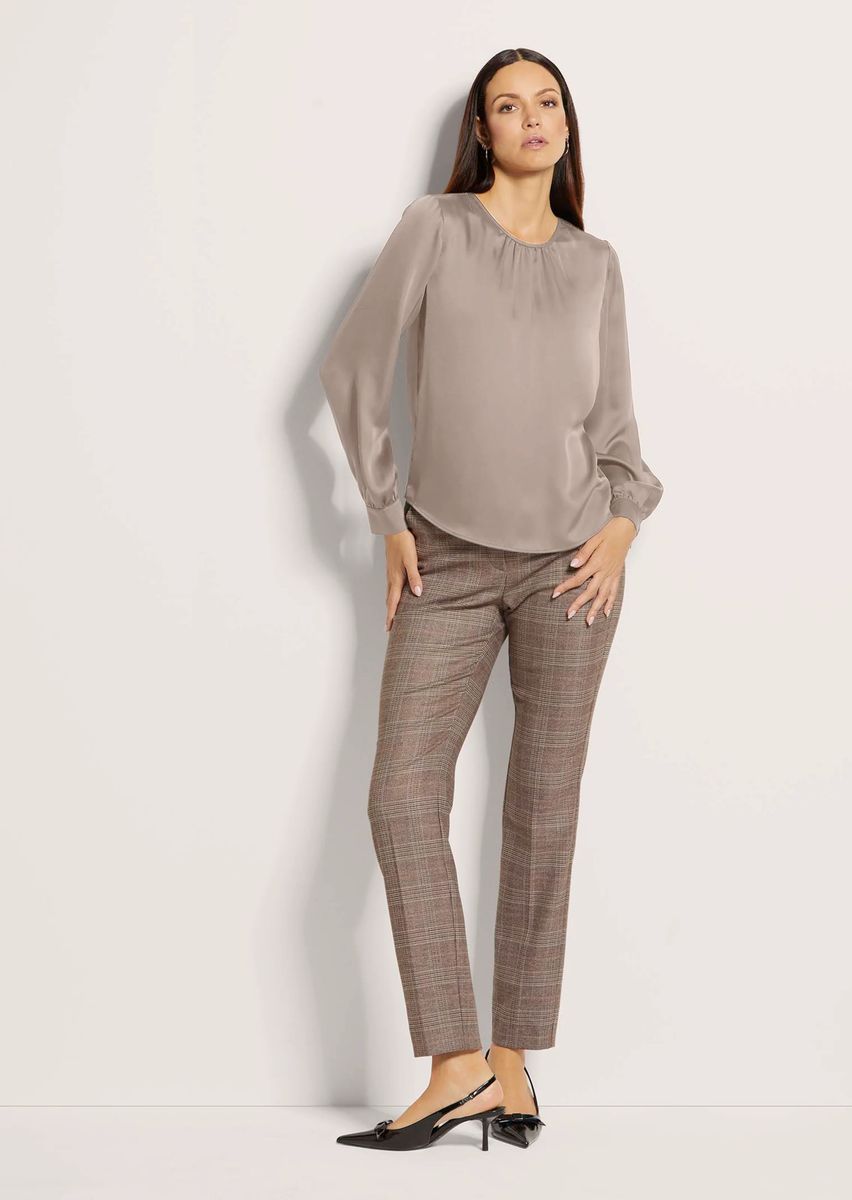 Elegante Langarm-Satinbluse