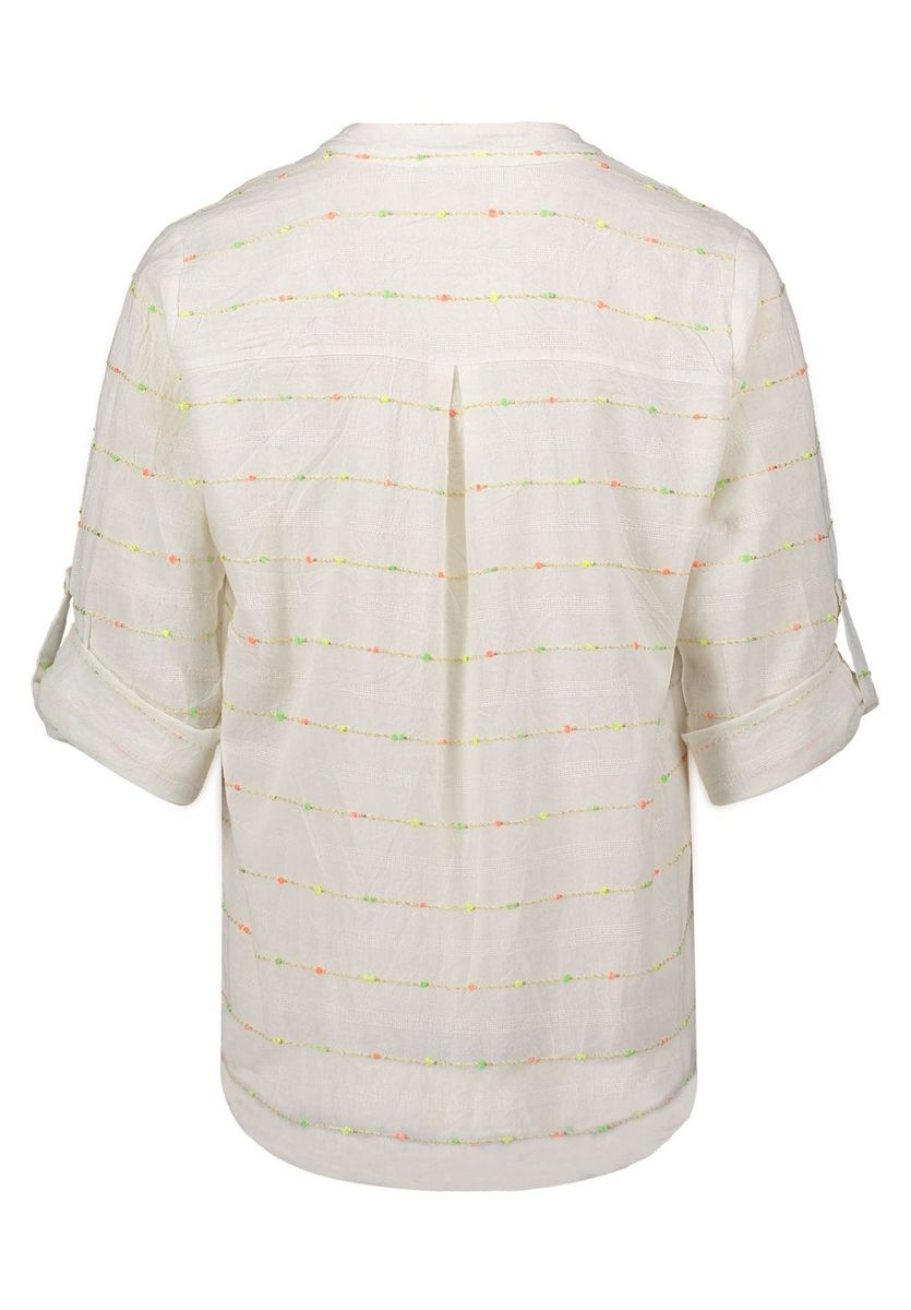 Gestreifte lässige Bluse mit V-Ausschnitt