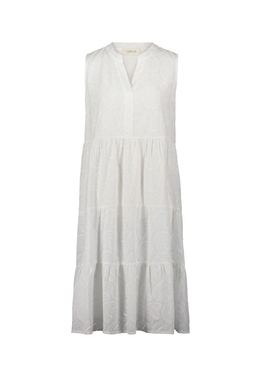 Gesticktes Baumwoll-Midikleid mit Stufen