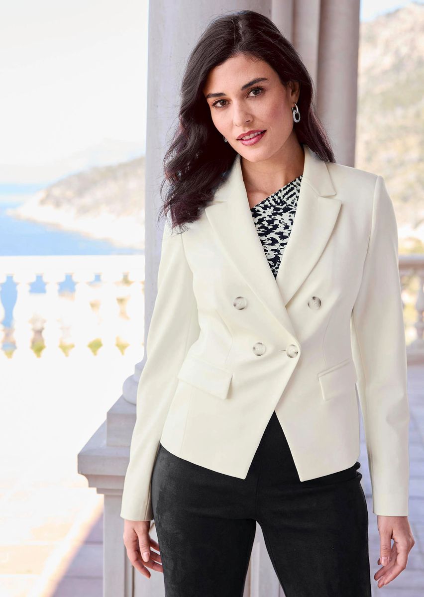 Kurzer Zweireihiger Taillierter Blazer