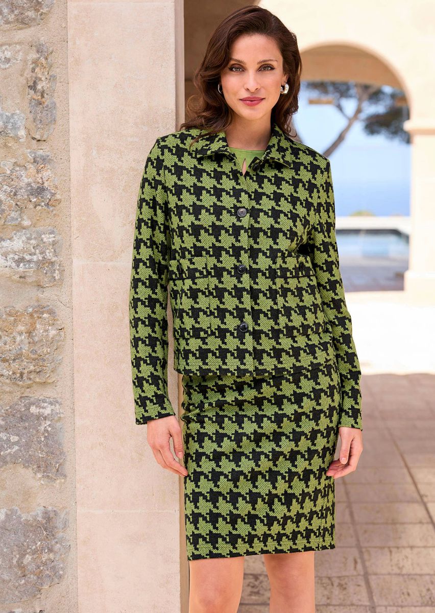 Klassischer Hahnentritt-Blazer im Couture-Stil