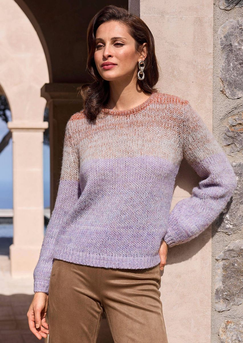 Weicher Wollpullover mit Farbverlauf