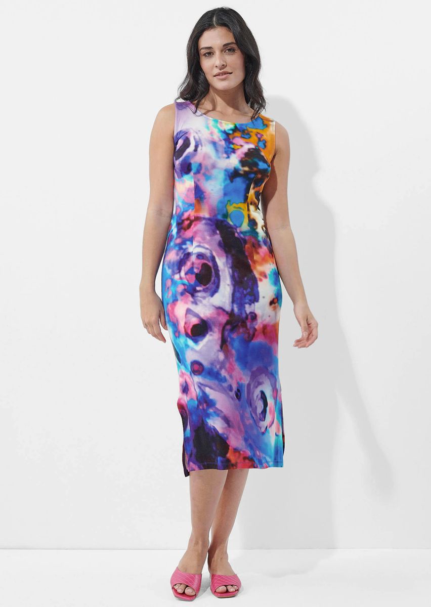 Jerseykleid mit abstraktem Allover-Print