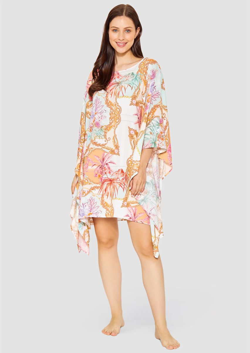 Pastellfarbene Kaftan-Tunika mit Ornamenten